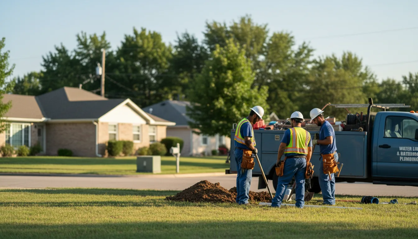 Residential water line and bathroom plumbing service in Deering, ND